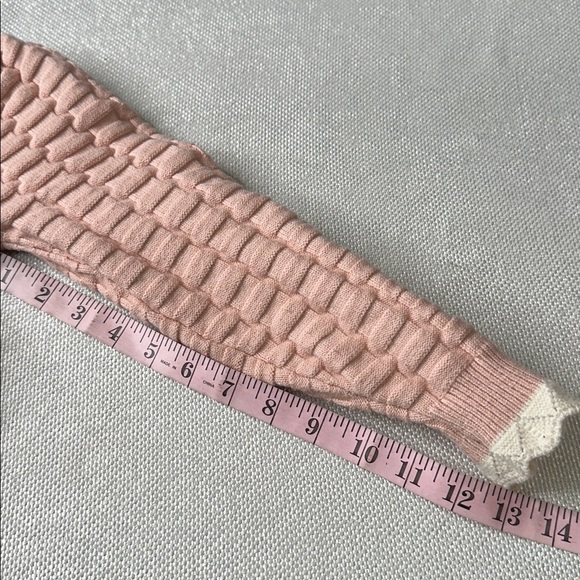 Girls ⏰ Pink & Cream Pocket Bunny Sweater with Heart Buttons - Picture 10 of 10